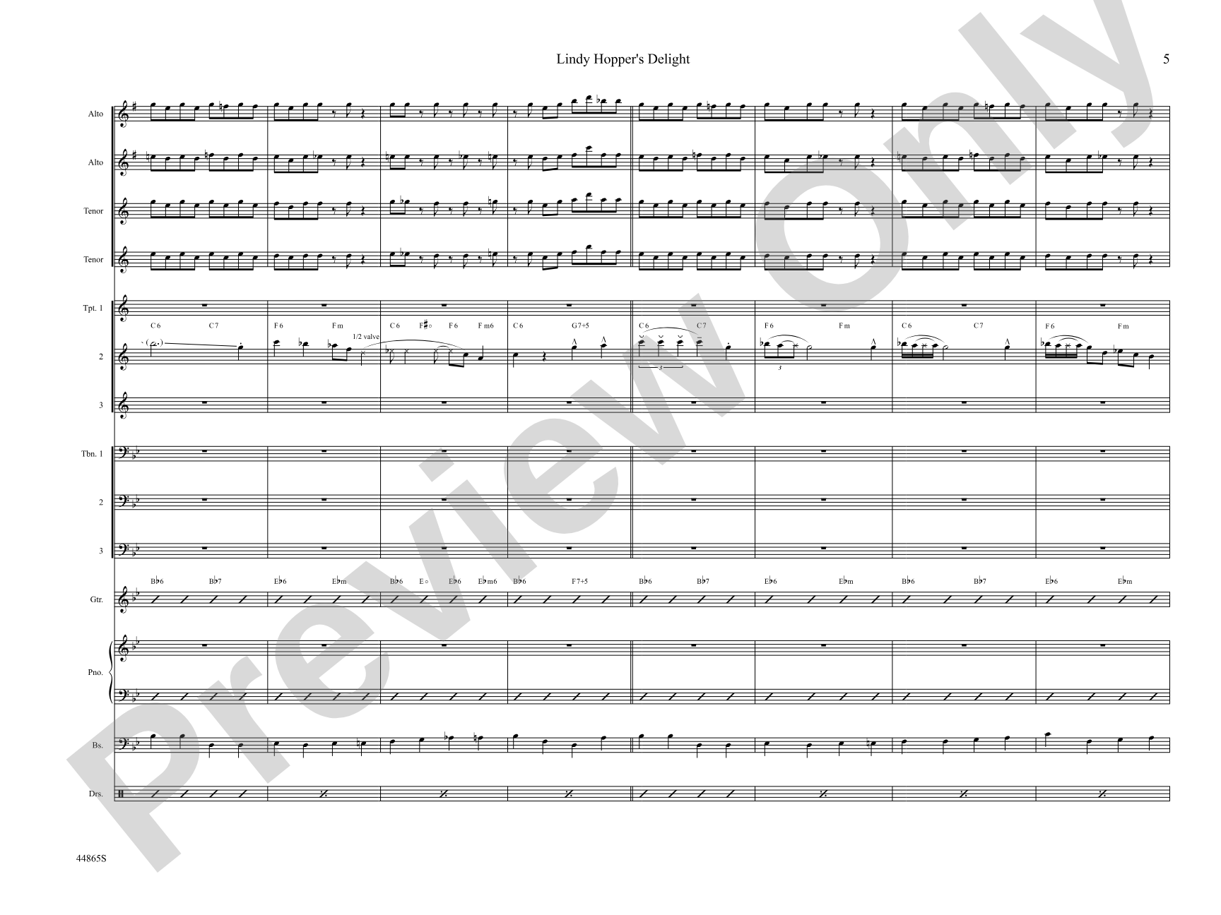 Lindy Hopper's Delight: Jazz Ensemble Conductor Score & Parts