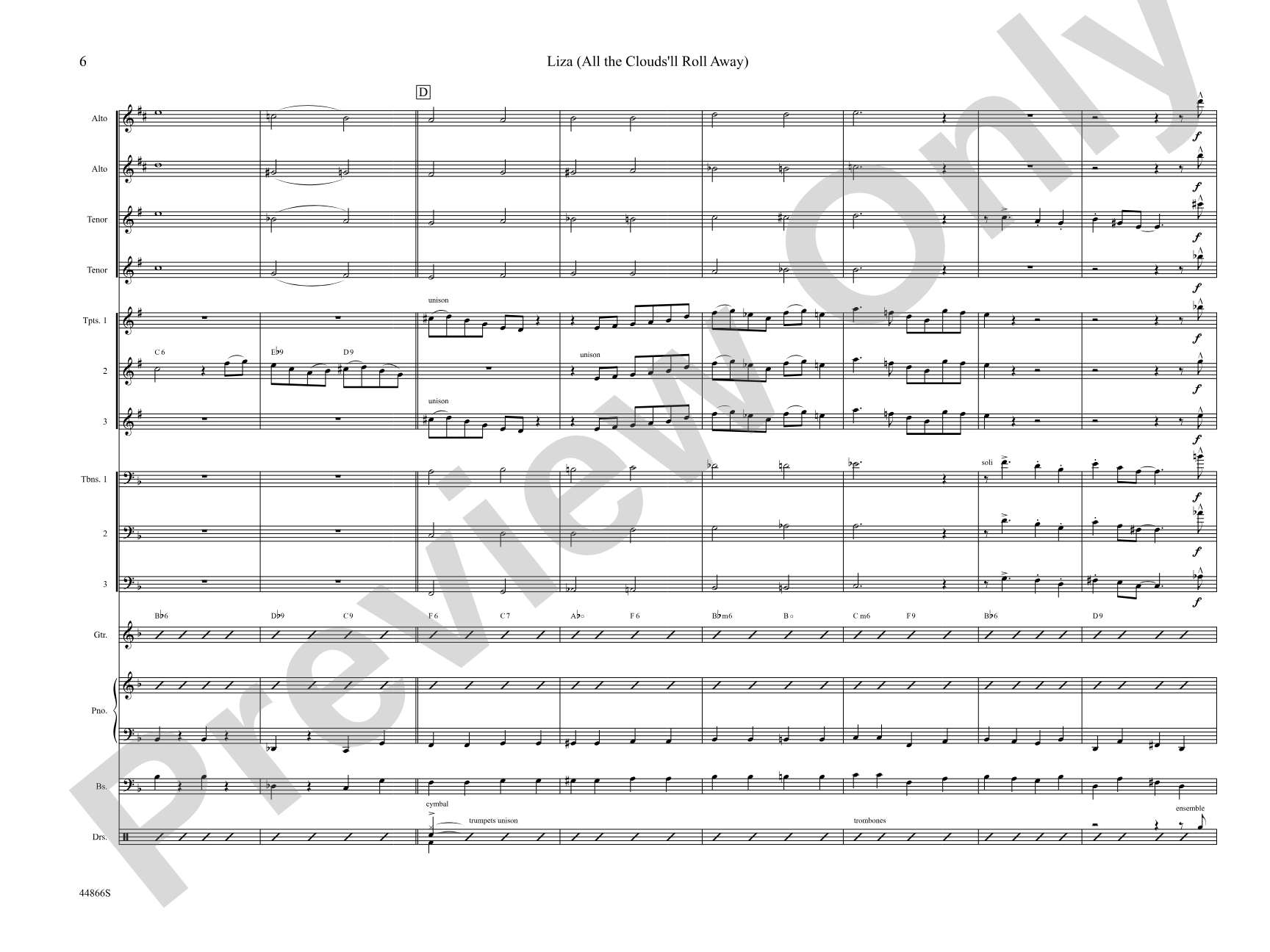 Liza (All the Clouds'll Roll Away): Jazz Ensemble Conductor Score & Parts