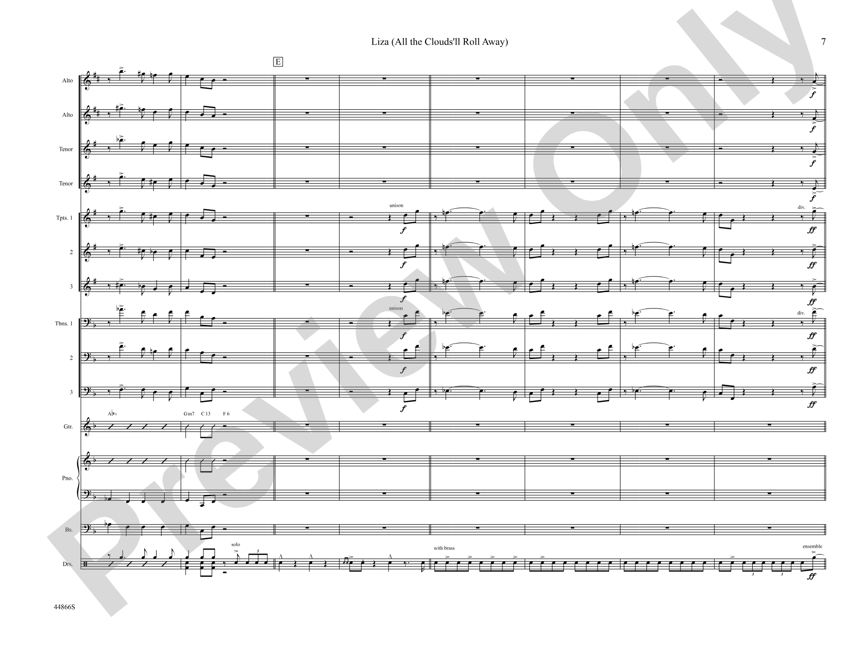 Liza (All the Clouds'll Roll Away): Jazz Ensemble Conductor Score & Parts