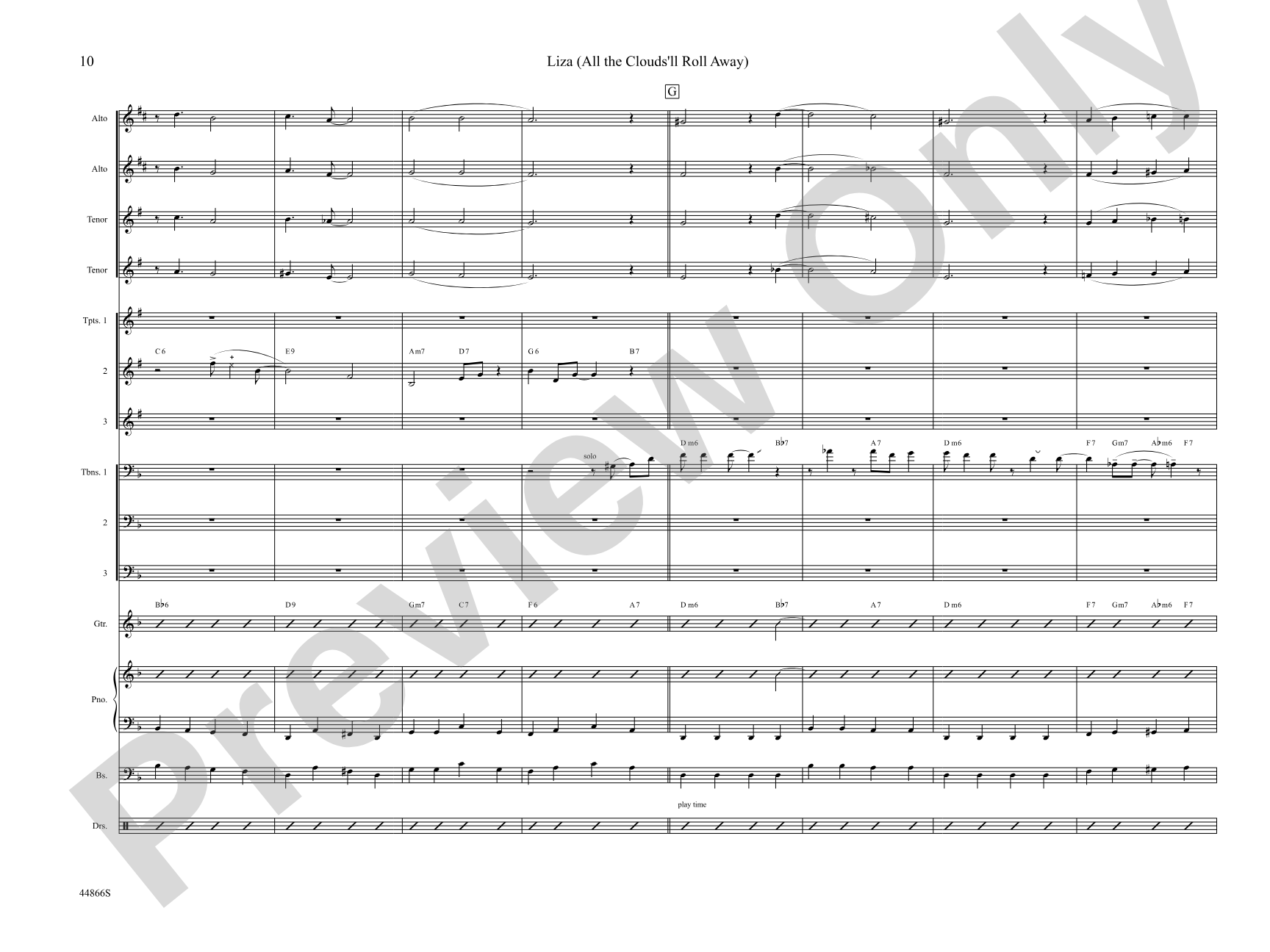 Liza (All the Clouds'll Roll Away): Jazz Ensemble Conductor Score & Parts