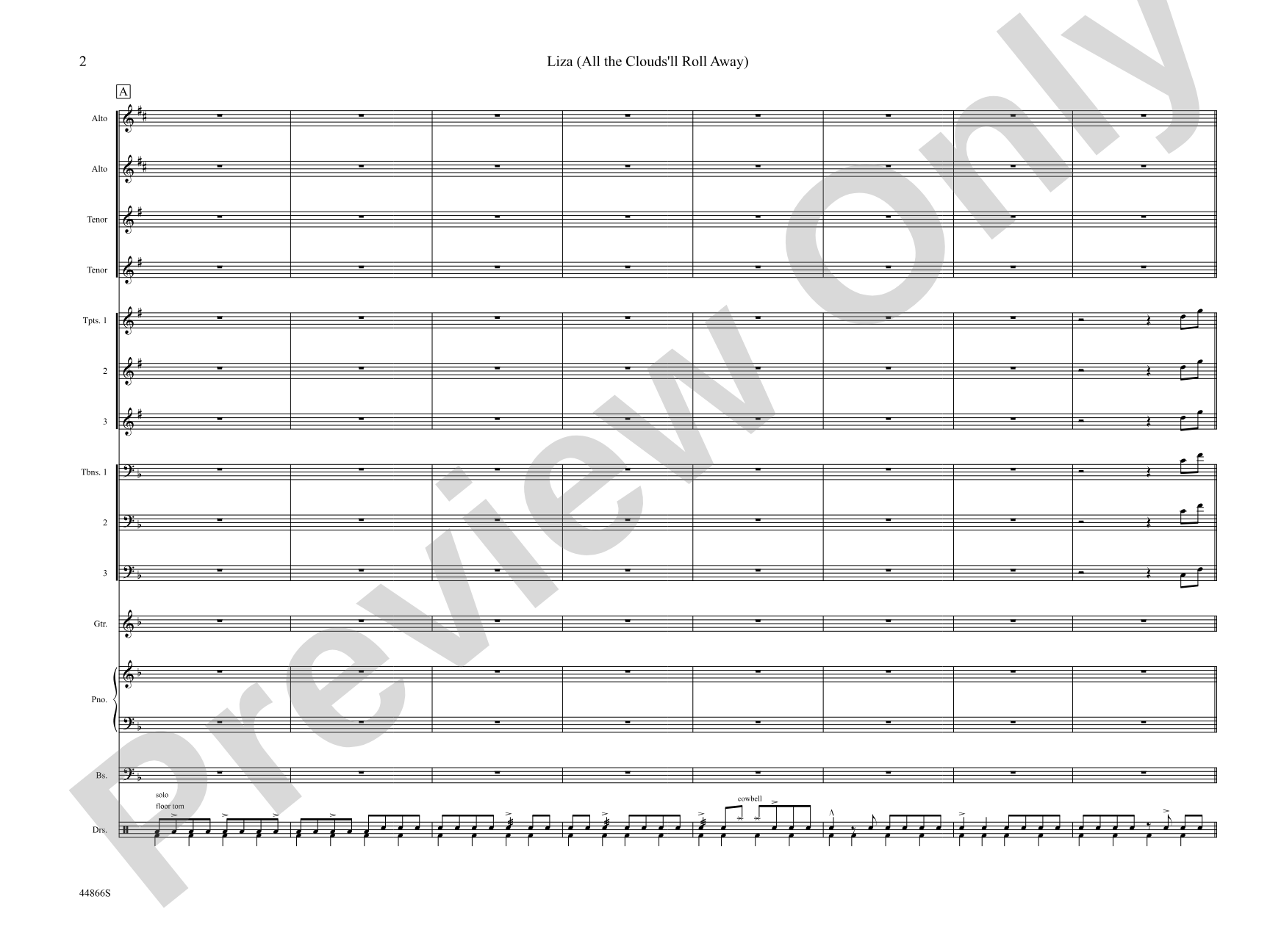 Liza (All the Clouds'll Roll Away): Jazz Ensemble Conductor Score & Parts