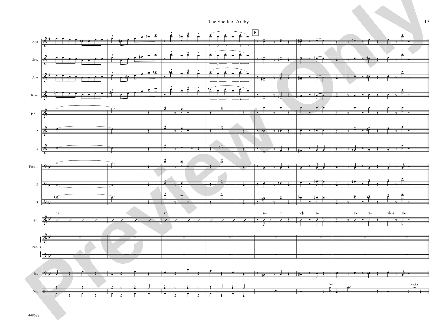 The Sheik of Araby: Jazz Ensemble Conductor Score & Parts