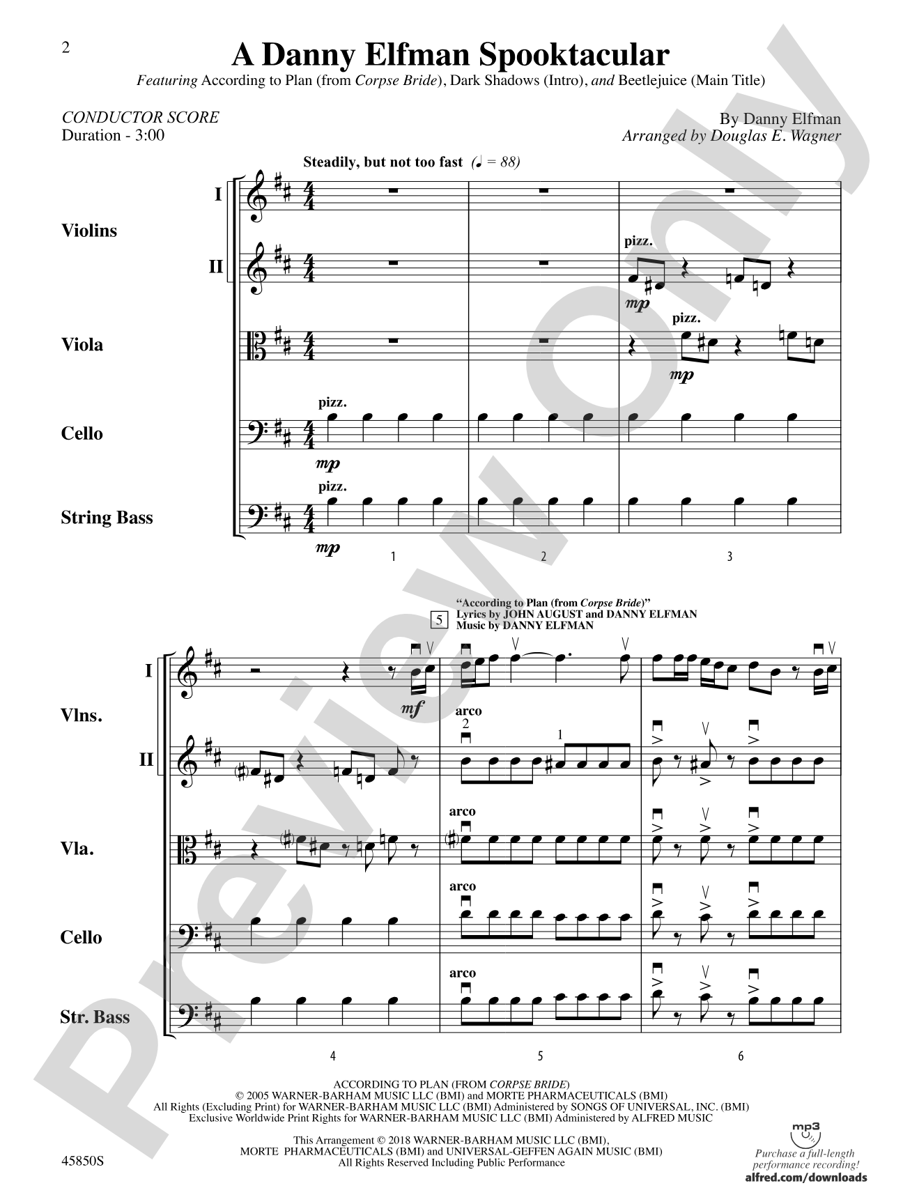 A Danny Elfman Spooktacular: String Orchestra Conductor Score & Parts