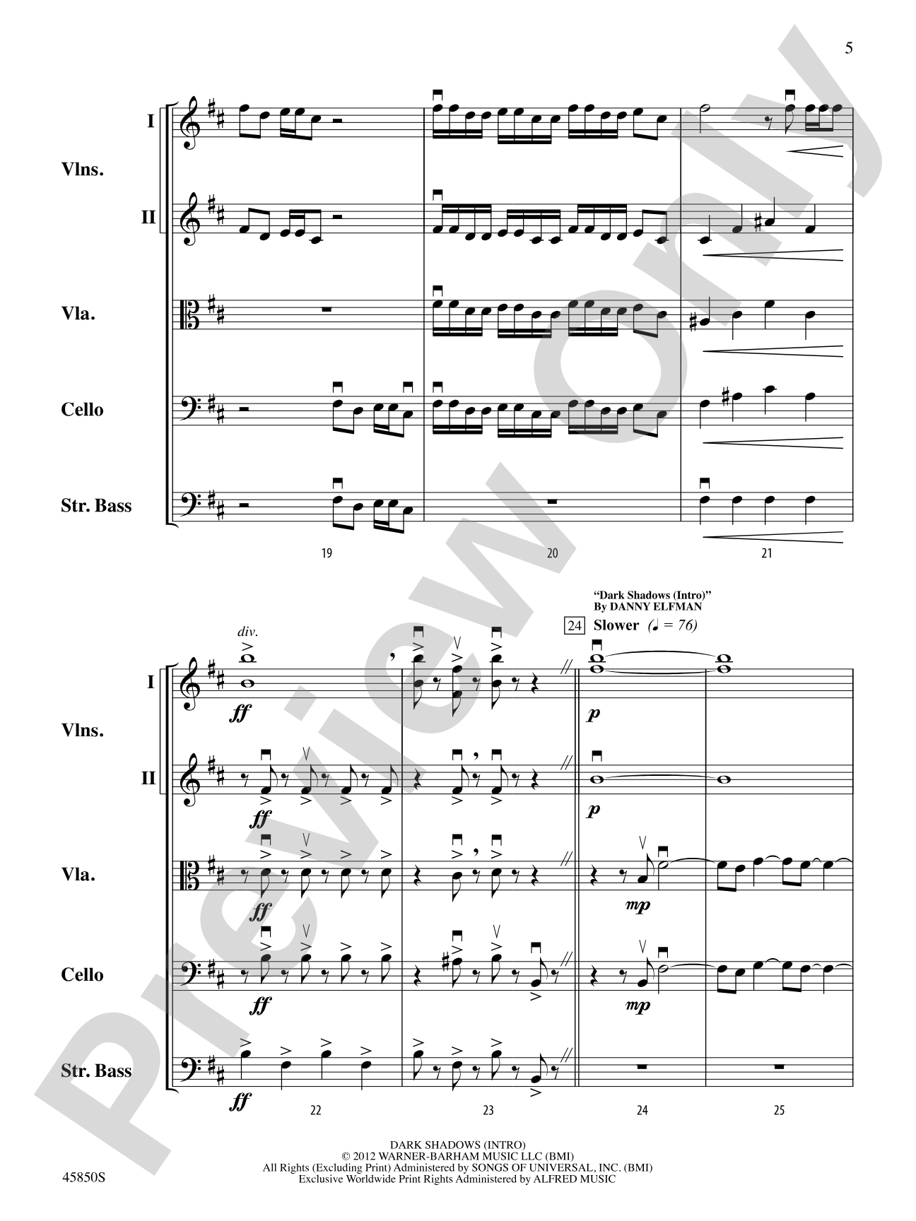 A Danny Elfman Spooktacular: String Orchestra Conductor Score & Parts