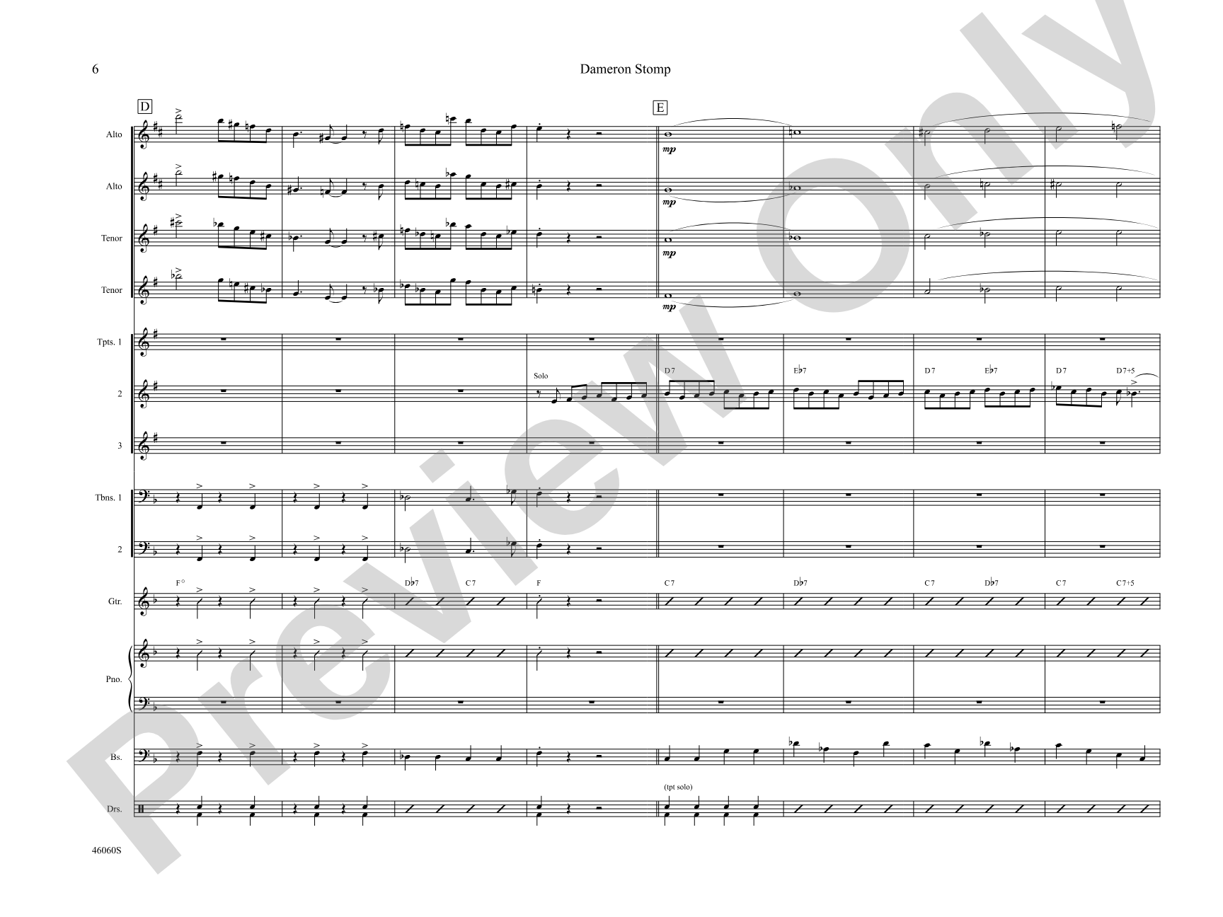 Dameron Stomp: Jazz Ensemble Conductor Score & Parts