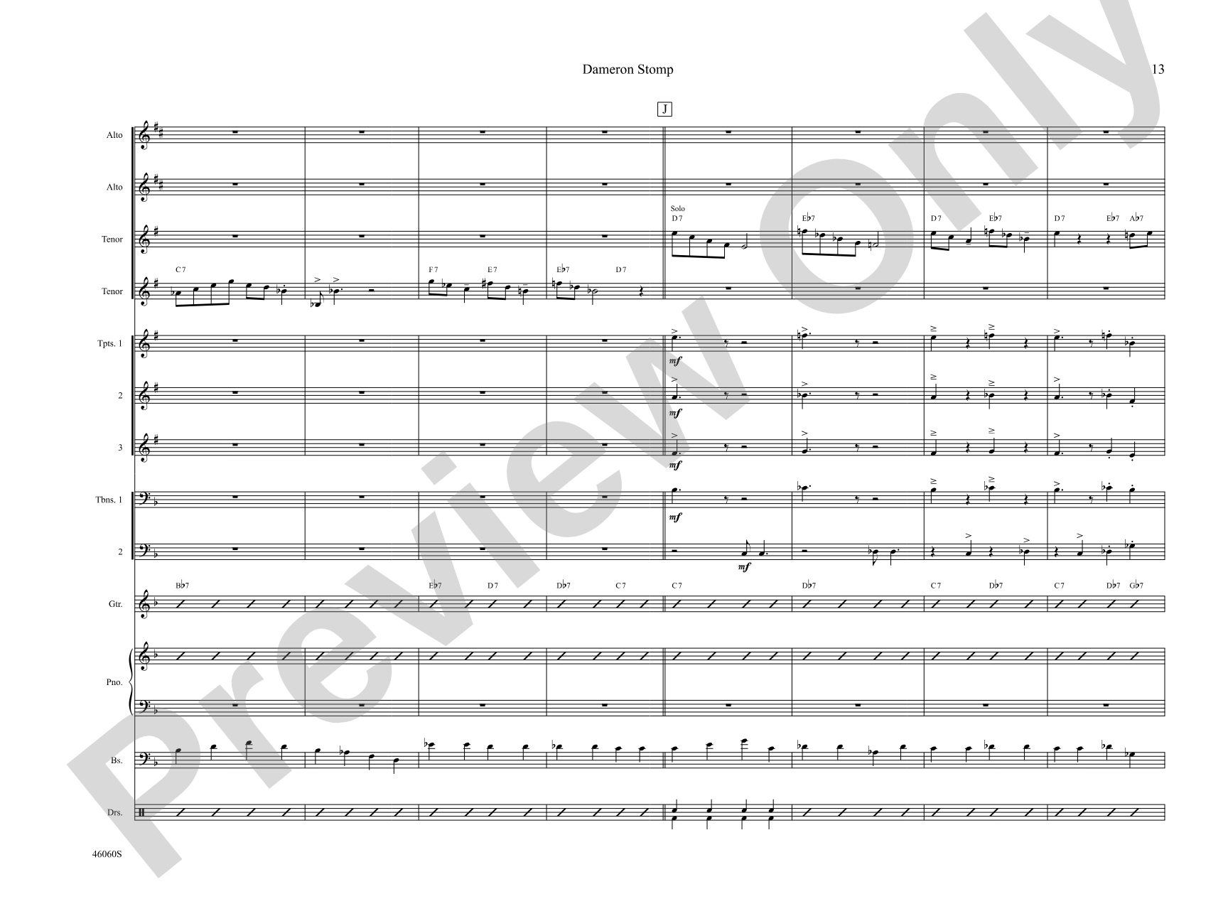 Dameron Stomp: Jazz Ensemble Conductor Score & Parts