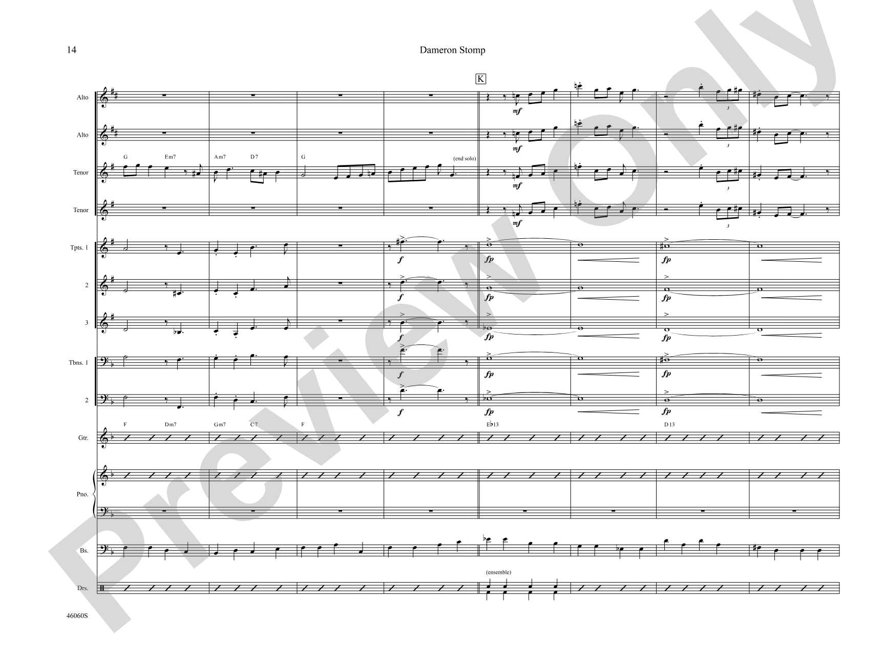 Dameron Stomp: Jazz Ensemble Conductor Score & Parts