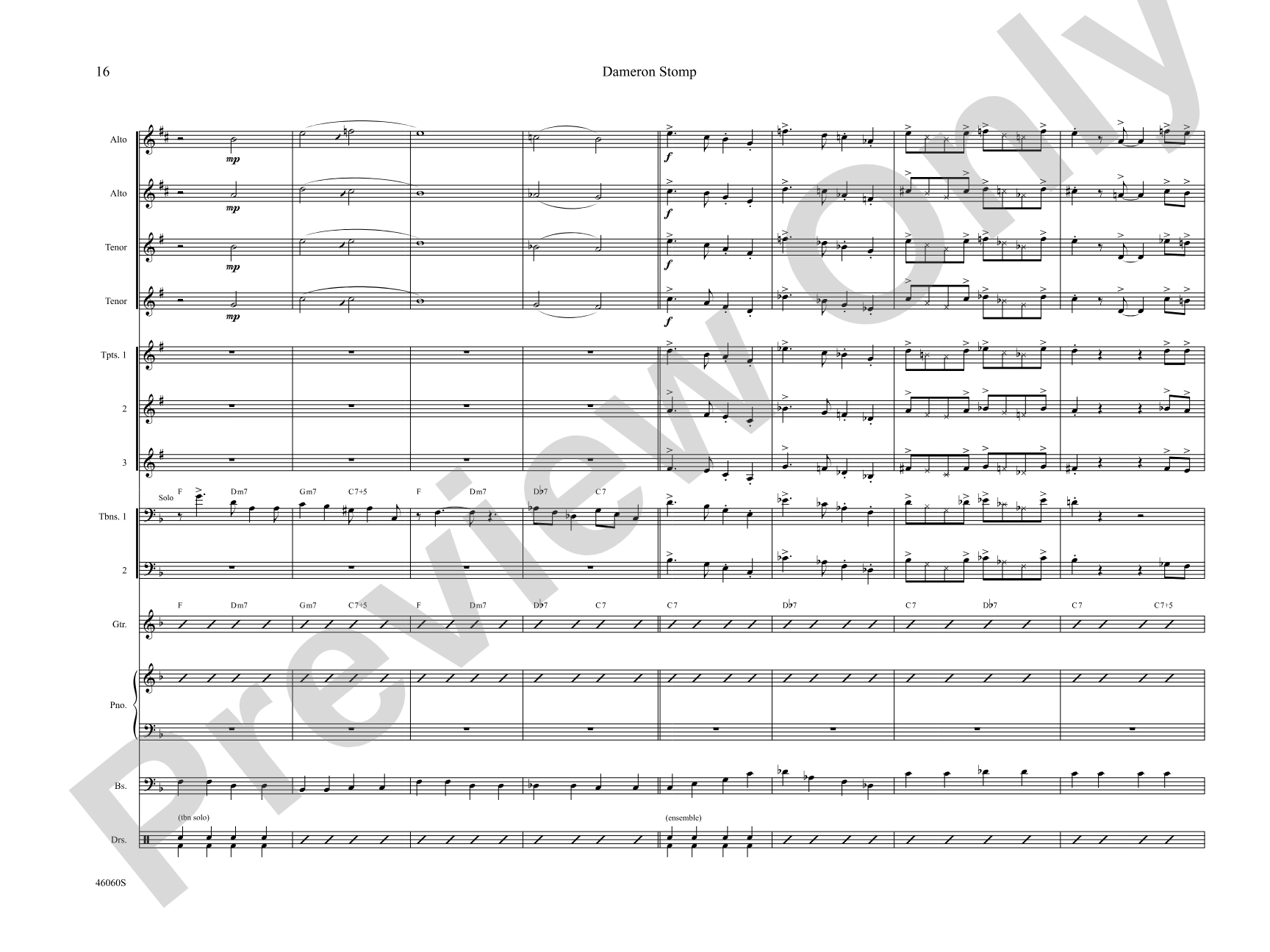 Dameron Stomp: Jazz Ensemble Conductor Score & Parts