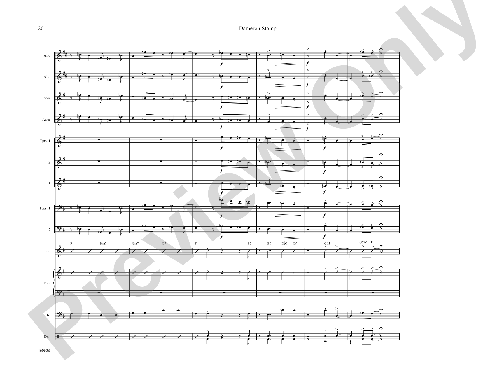 Dameron Stomp: Jazz Ensemble Conductor Score & Parts