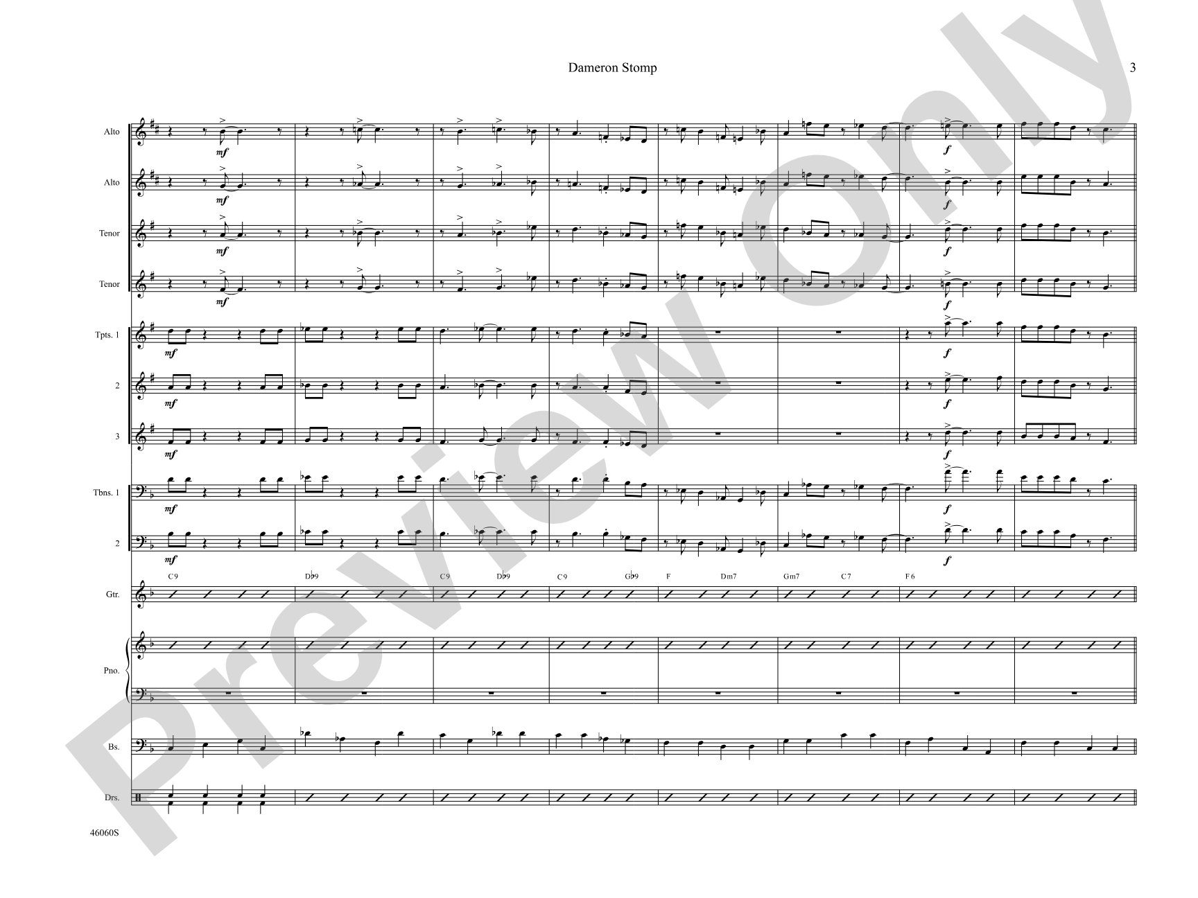 Dameron Stomp: Jazz Ensemble Conductor Score & Parts
