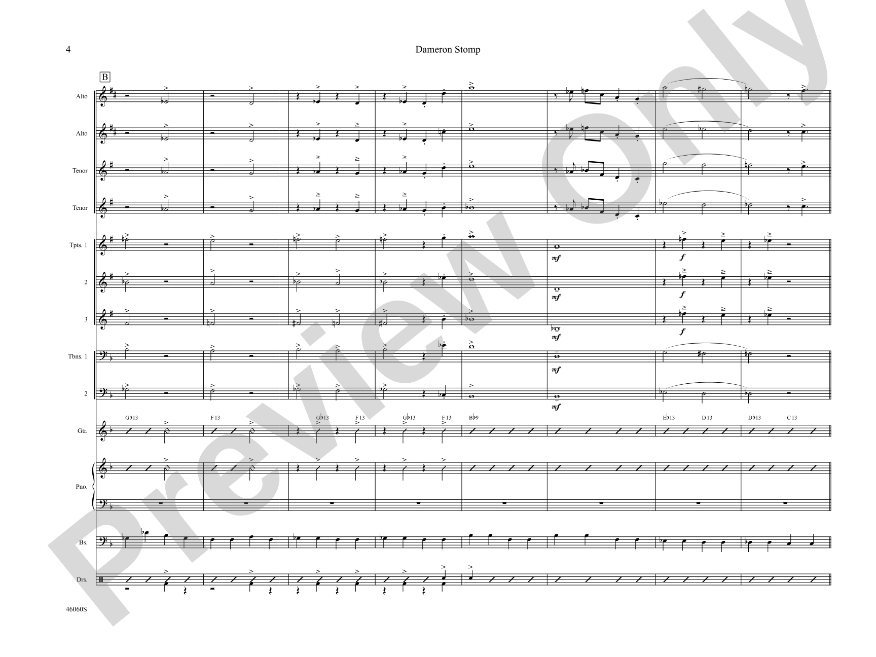 Dameron Stomp: Jazz Ensemble Conductor Score & Parts