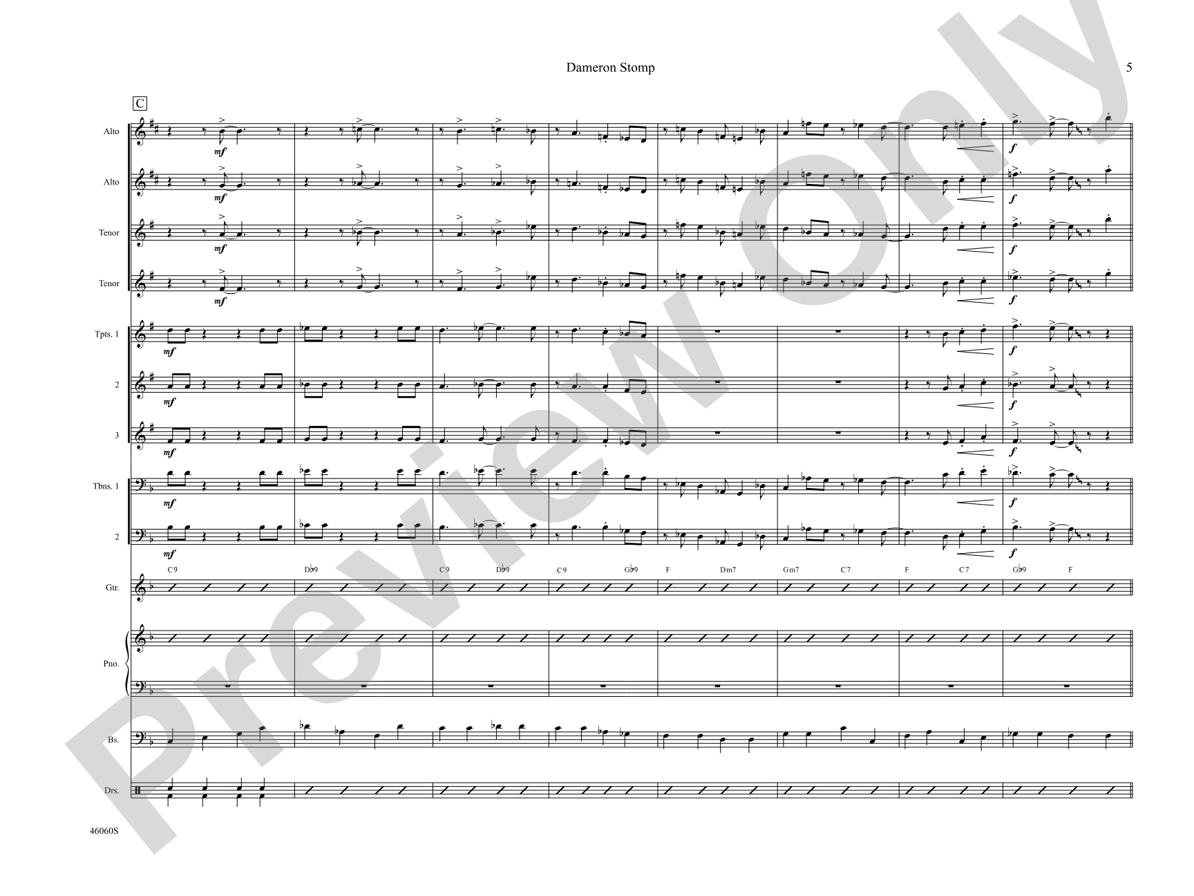 Dameron Stomp: Jazz Ensemble Conductor Score & Parts