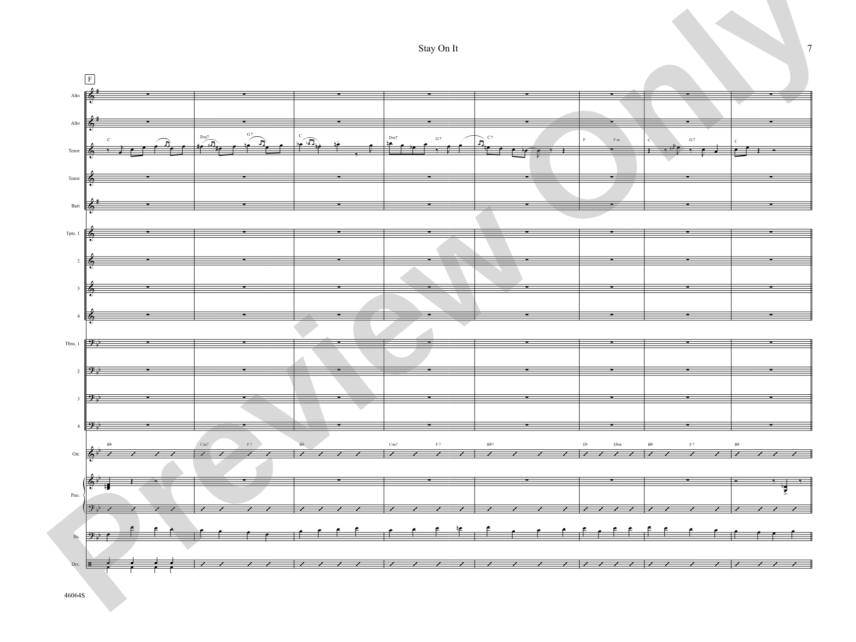 Stay On It: Jazz Ensemble Conductor Score & Parts