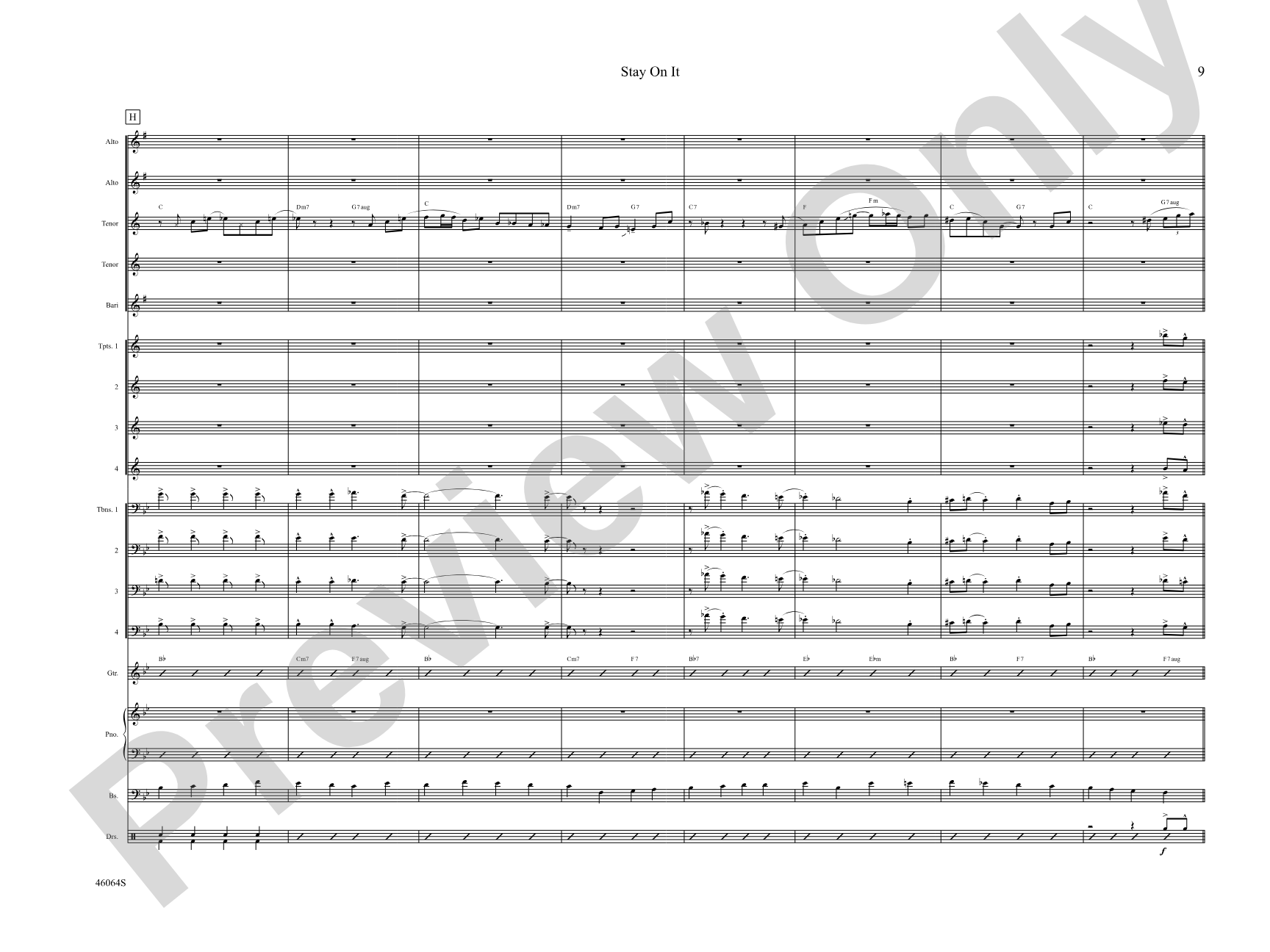 Stay On It: Jazz Ensemble Conductor Score & Parts