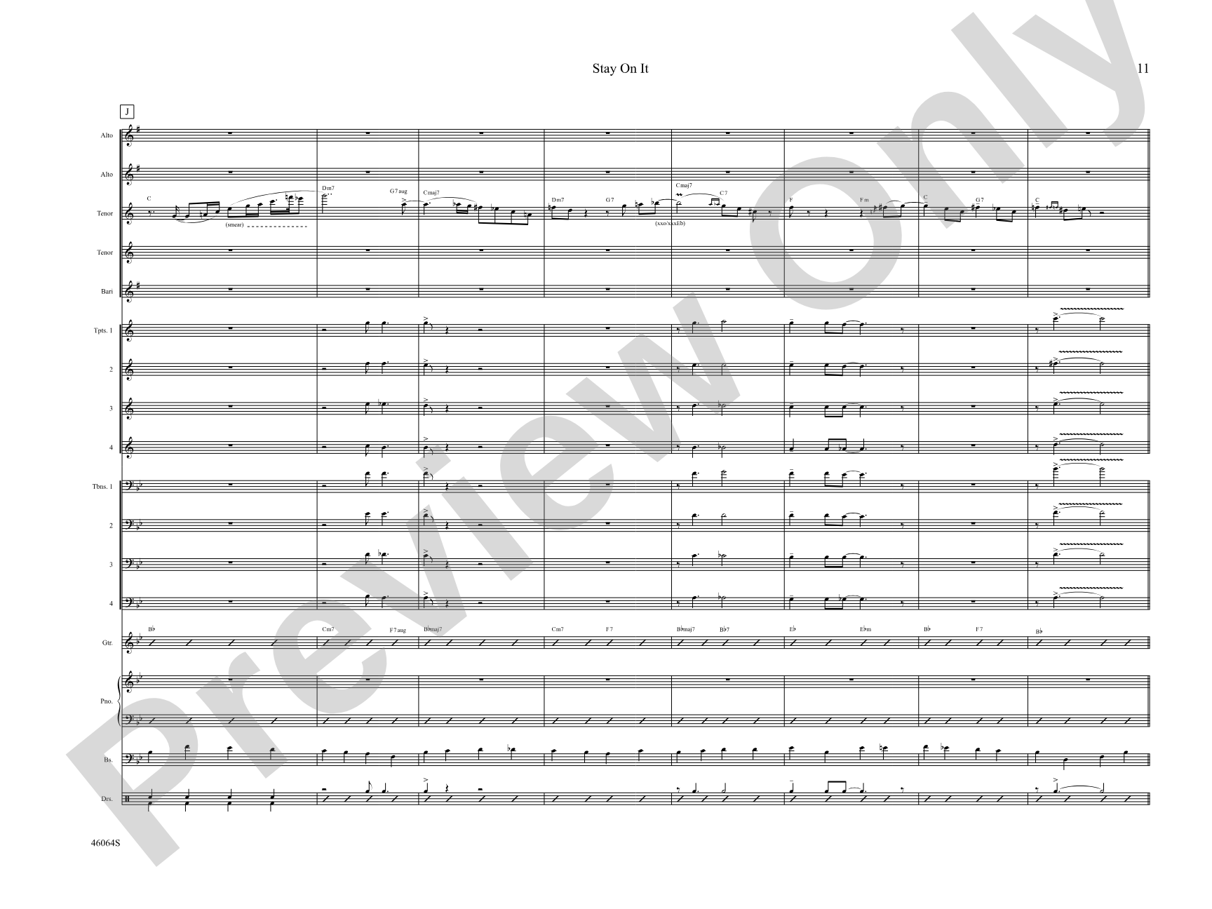 Stay On It: Jazz Ensemble Conductor Score & Parts