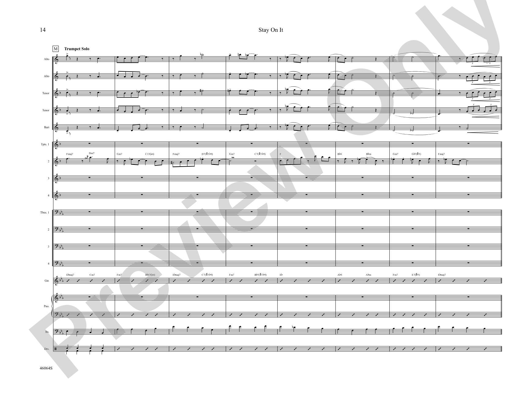 Stay On It: Jazz Ensemble Conductor Score & Parts