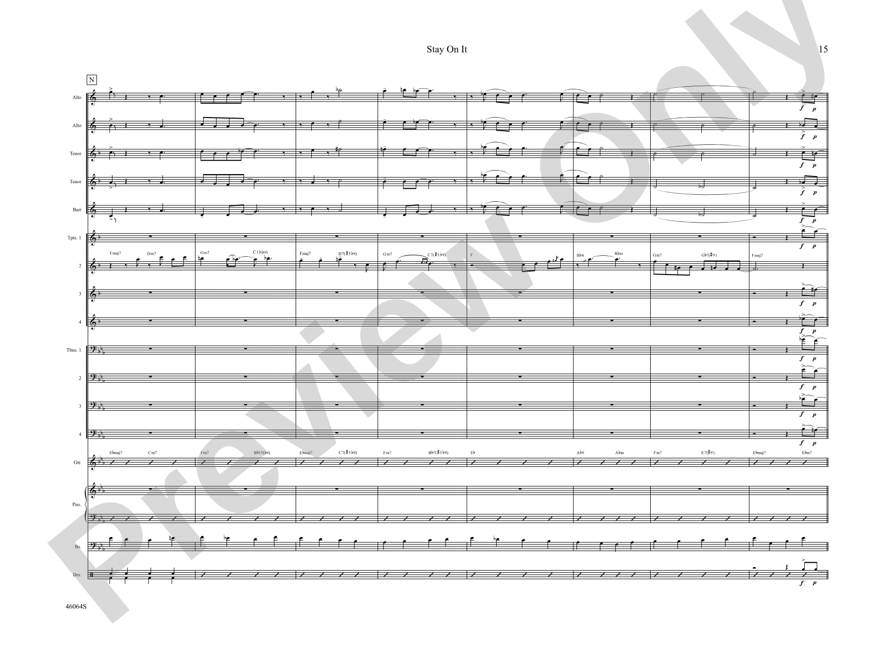 Stay On It: Jazz Ensemble Conductor Score & Parts