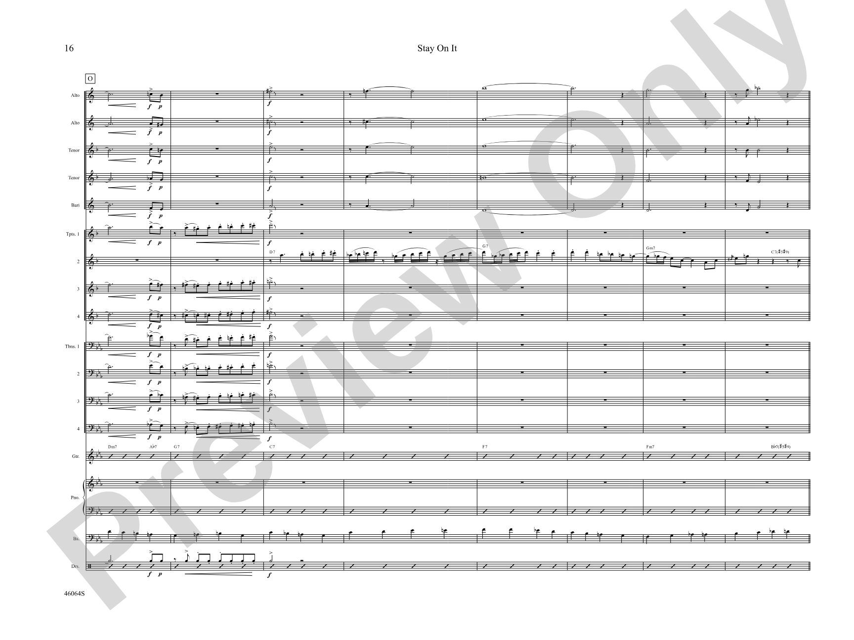 Stay On It: Jazz Ensemble Conductor Score & Parts