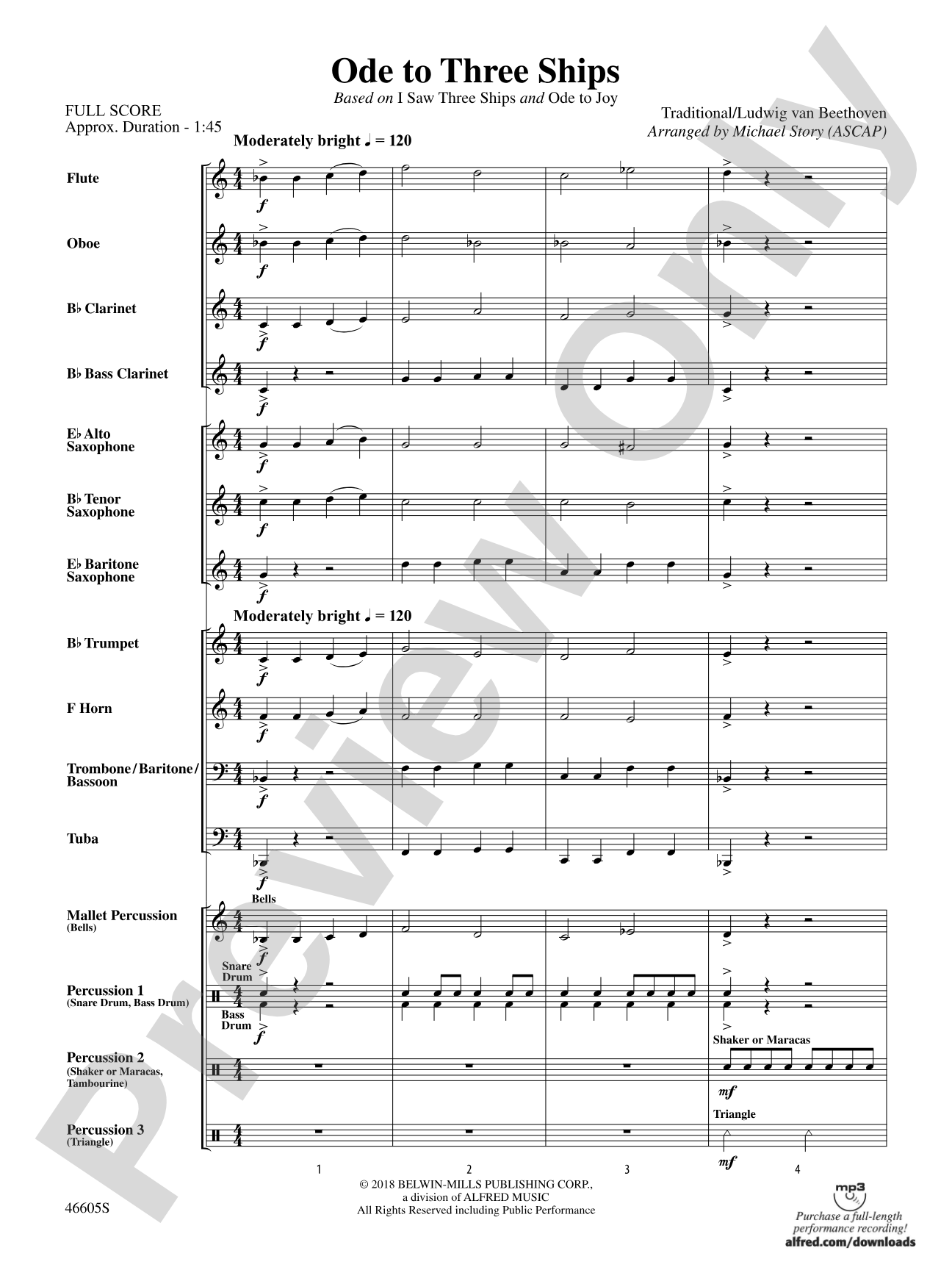 Ode to Three Ships: Concert Band Conductor Score & Parts