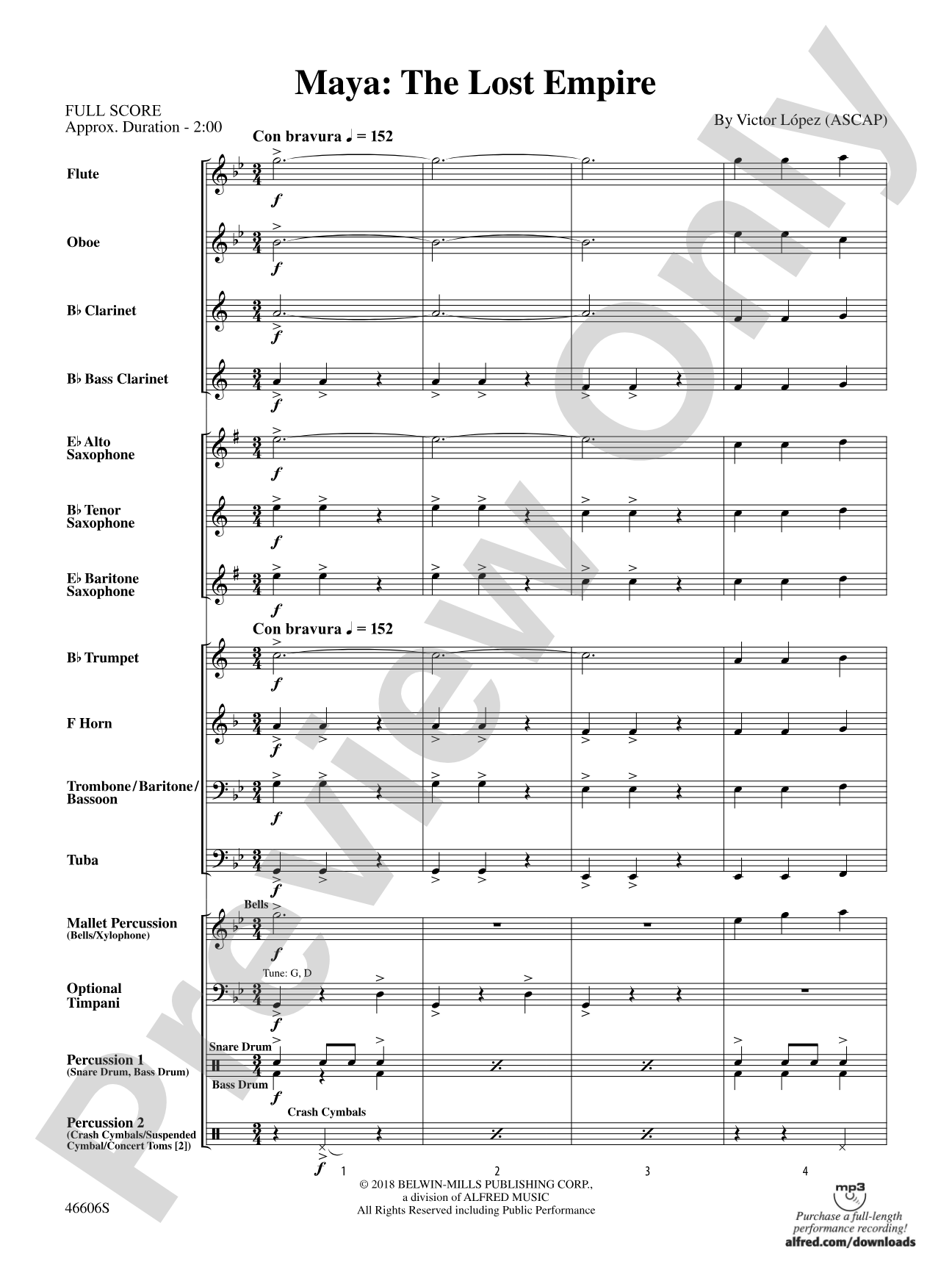 Maya: The Lost Empire: Concert Band Conductor Score & Parts