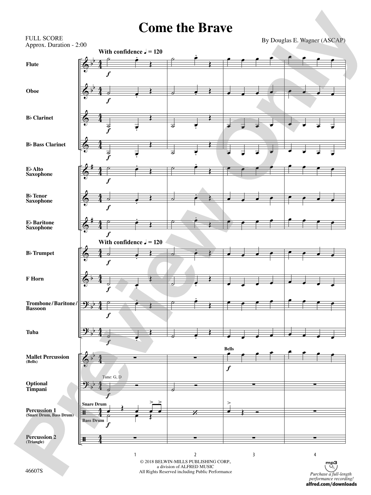 Come the Brave: Score
