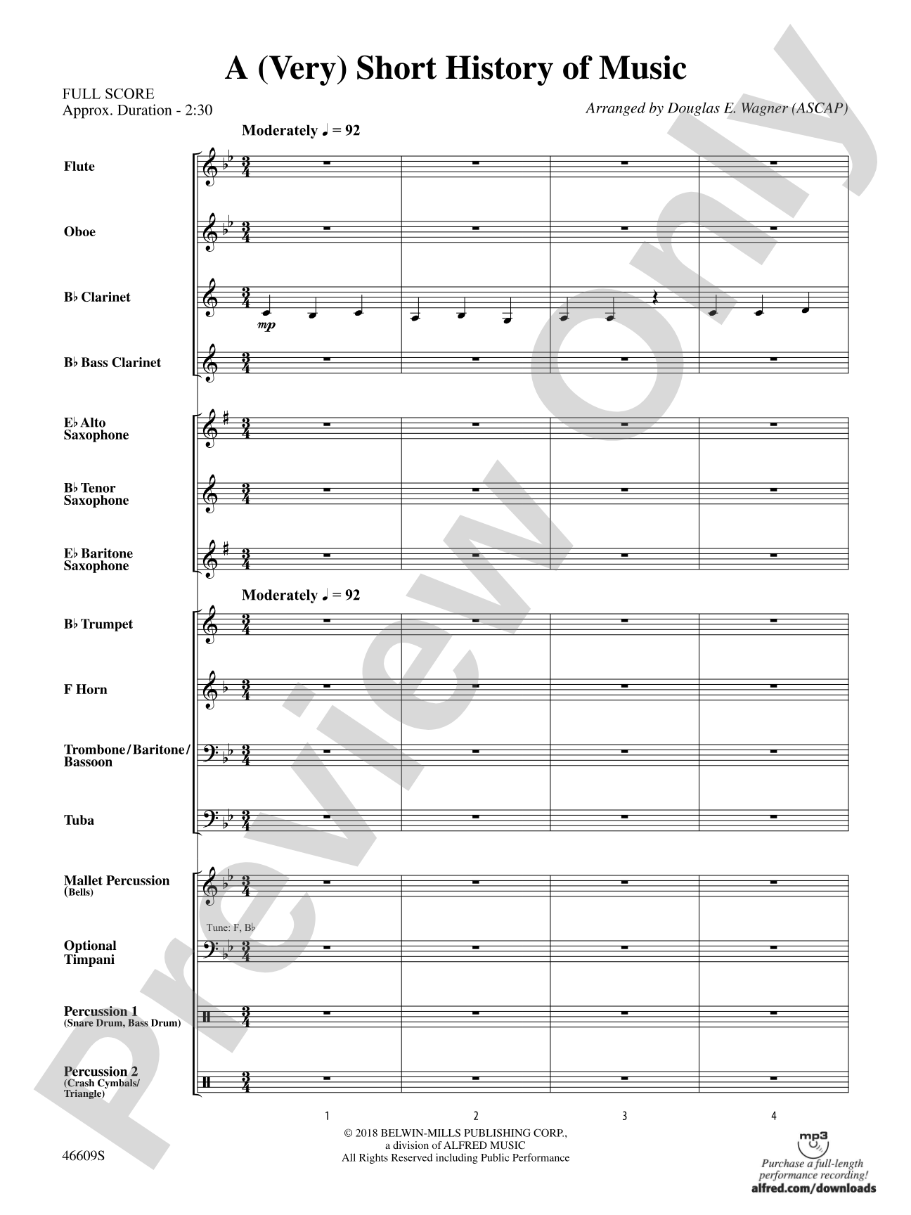 A (Very) Short History of Music: Concert Band Conductor Score & Parts