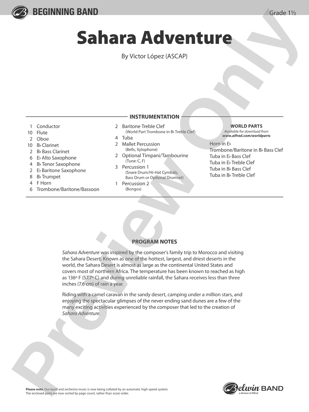 Sahara Adventure: Concert Band Conductor Score & Parts