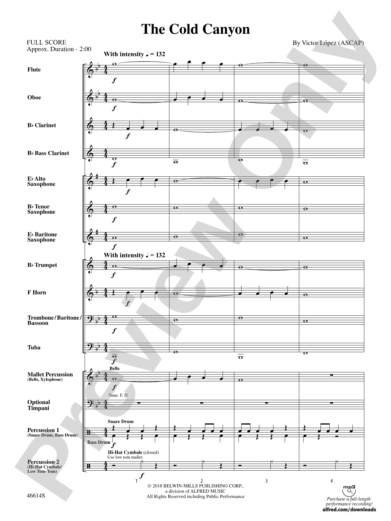 The Cold Canyon: Concert Band Conductor Score & Parts