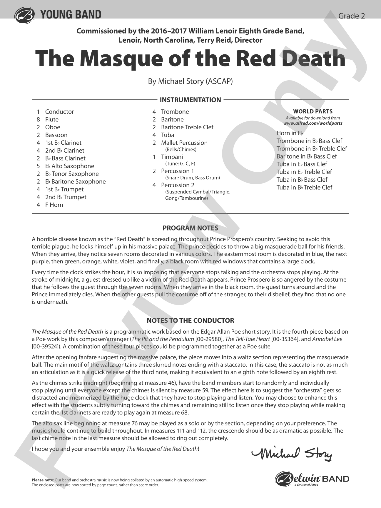 The Masque of the Red Death: Score