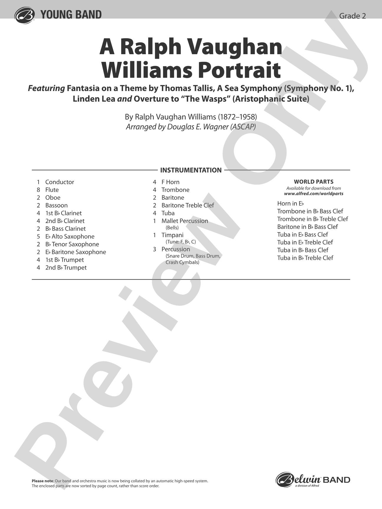 A Ralph Vaughan Williams Portrait: Score