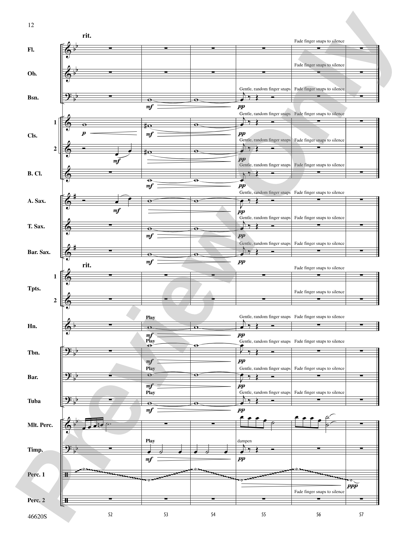 Autumn Rains: Concert Band Conductor Score & Parts