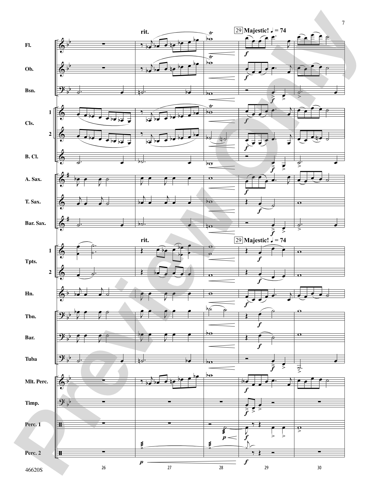 Autumn Rains: Concert Band Conductor Score & Parts