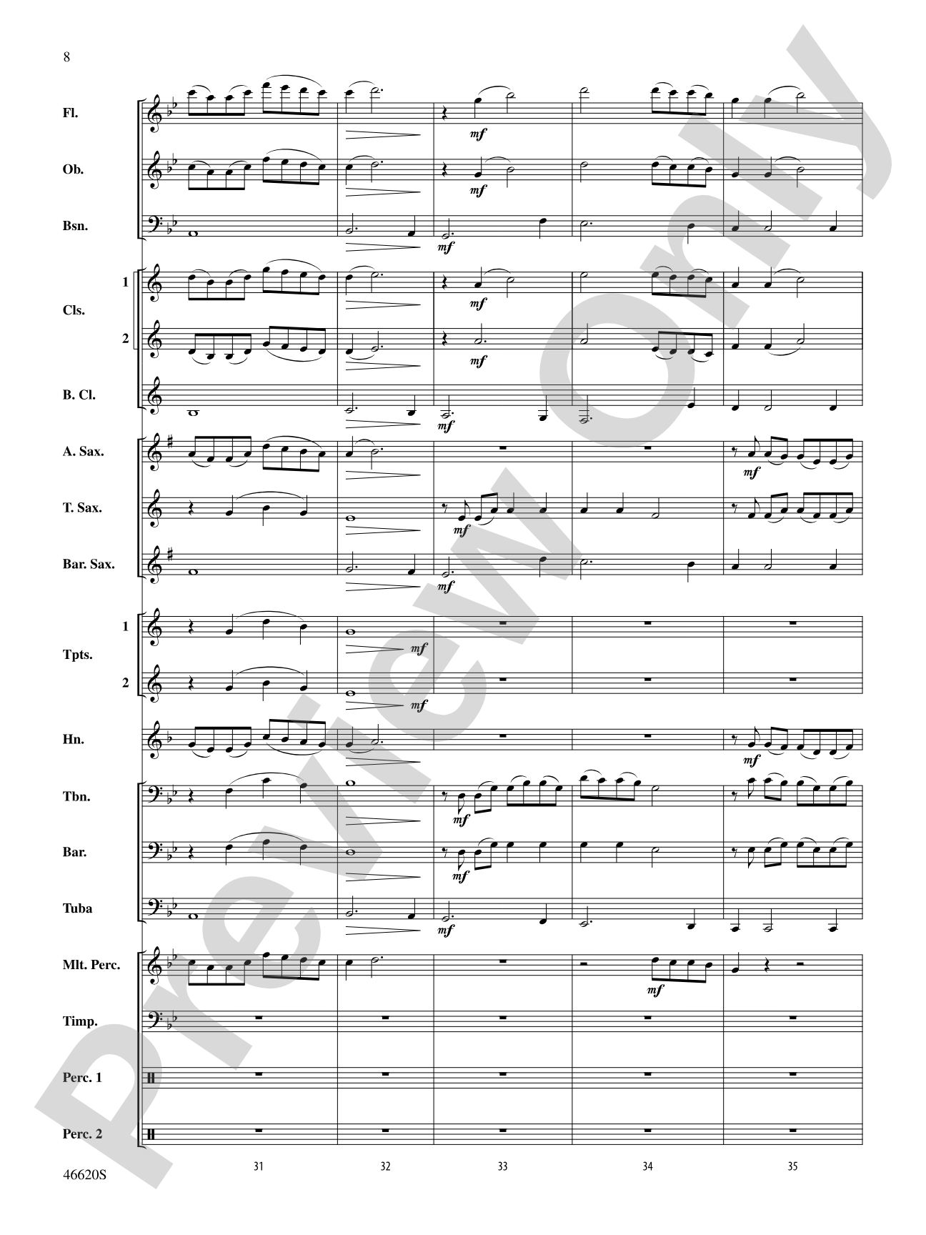 Autumn Rains: Concert Band Conductor Score & Parts