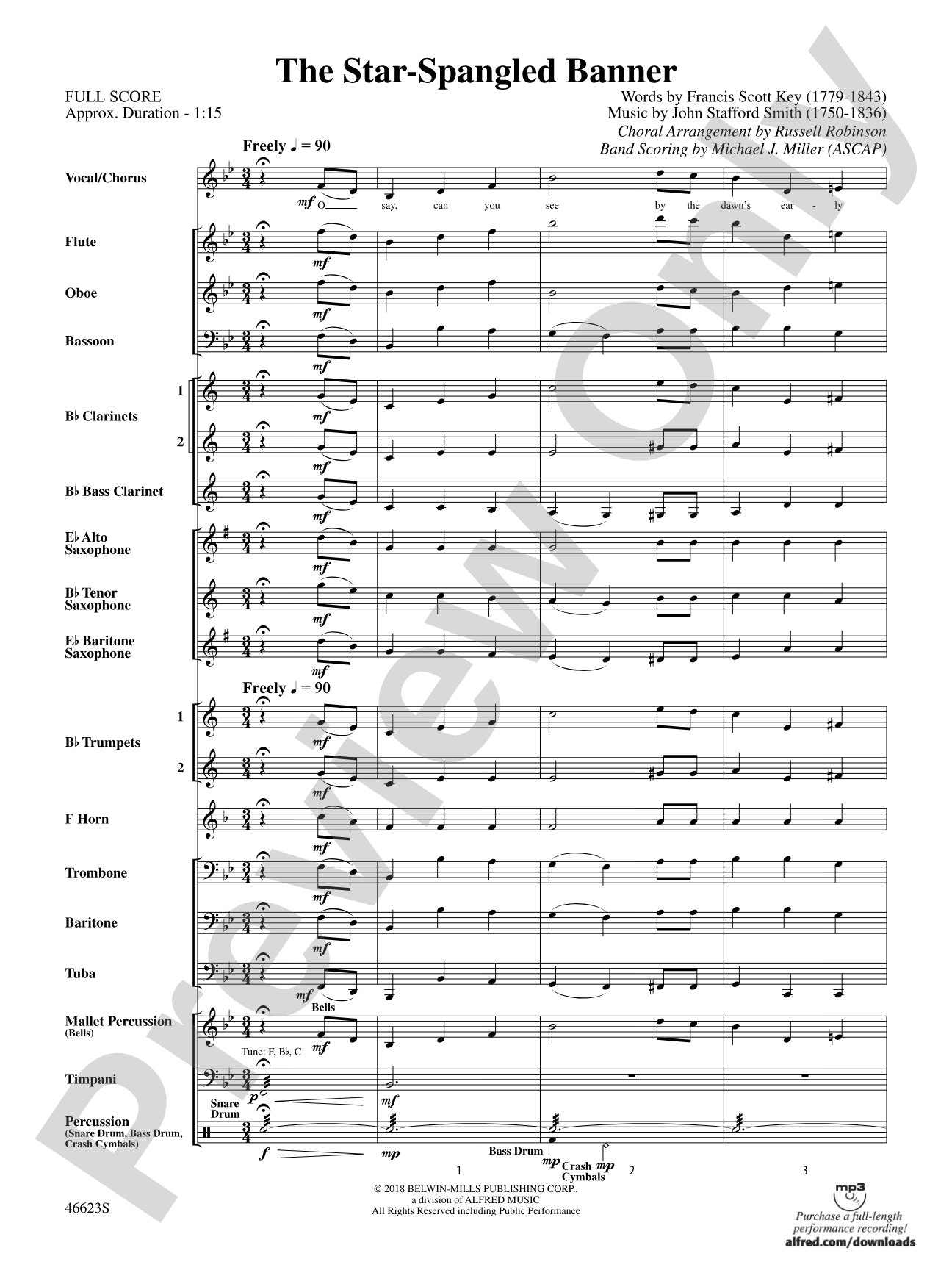 The Star-Spangled Banner: Concert Band Conductor Score & Parts