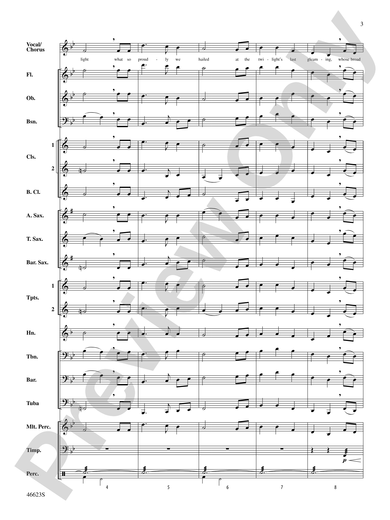 The Star-Spangled Banner: Concert Band Conductor Score & Parts