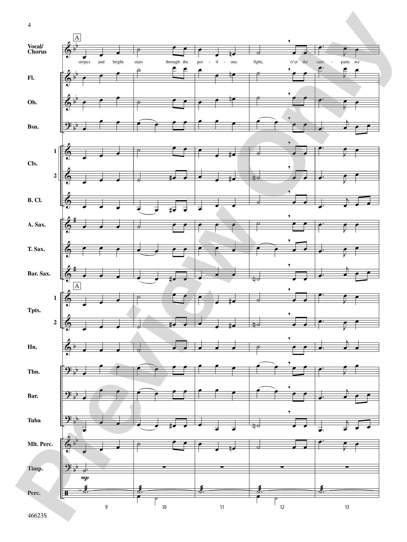 The Star-Spangled Banner: Concert Band Conductor Score & Parts