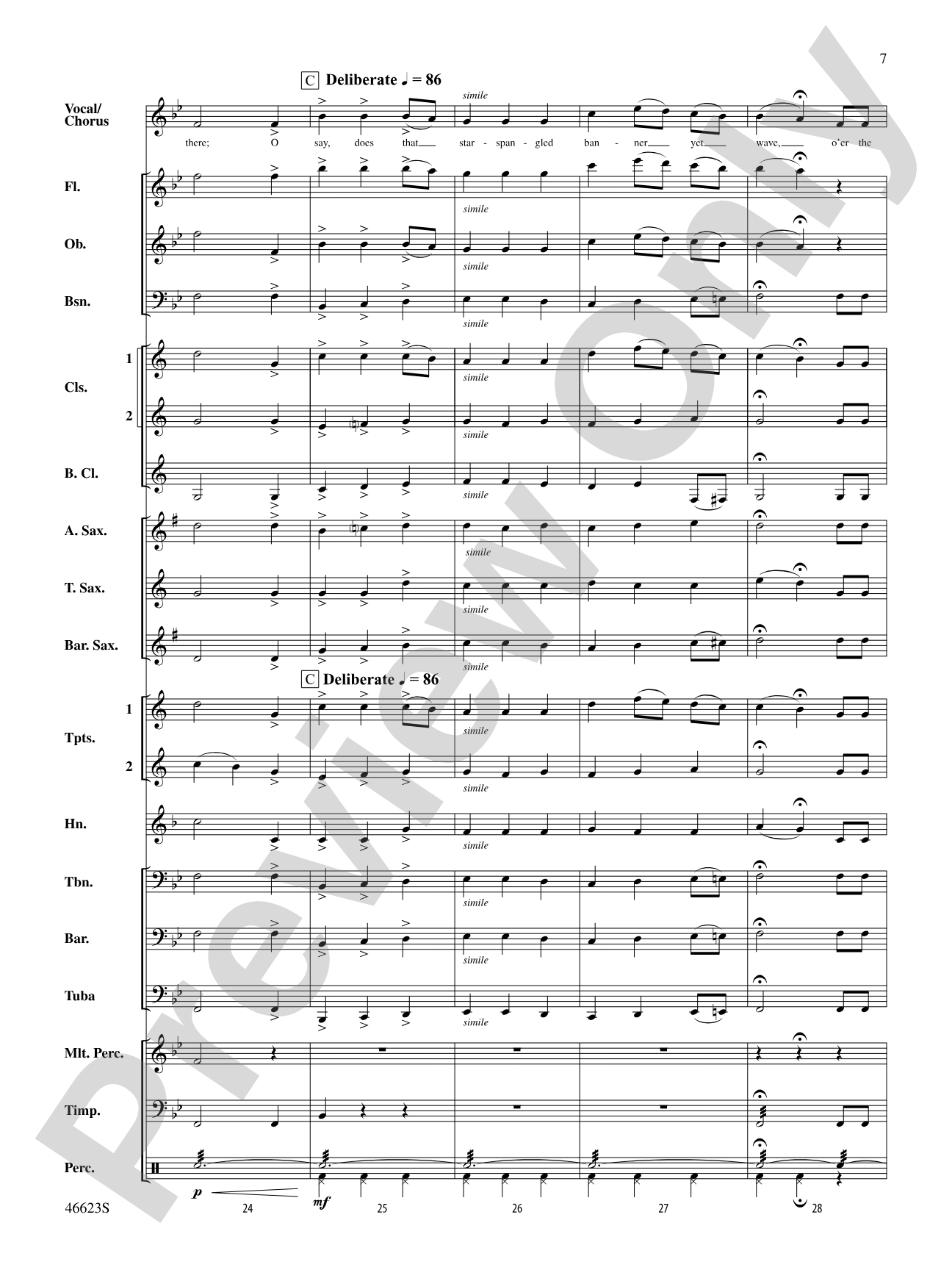 The Star-Spangled Banner: Concert Band Conductor Score & Parts