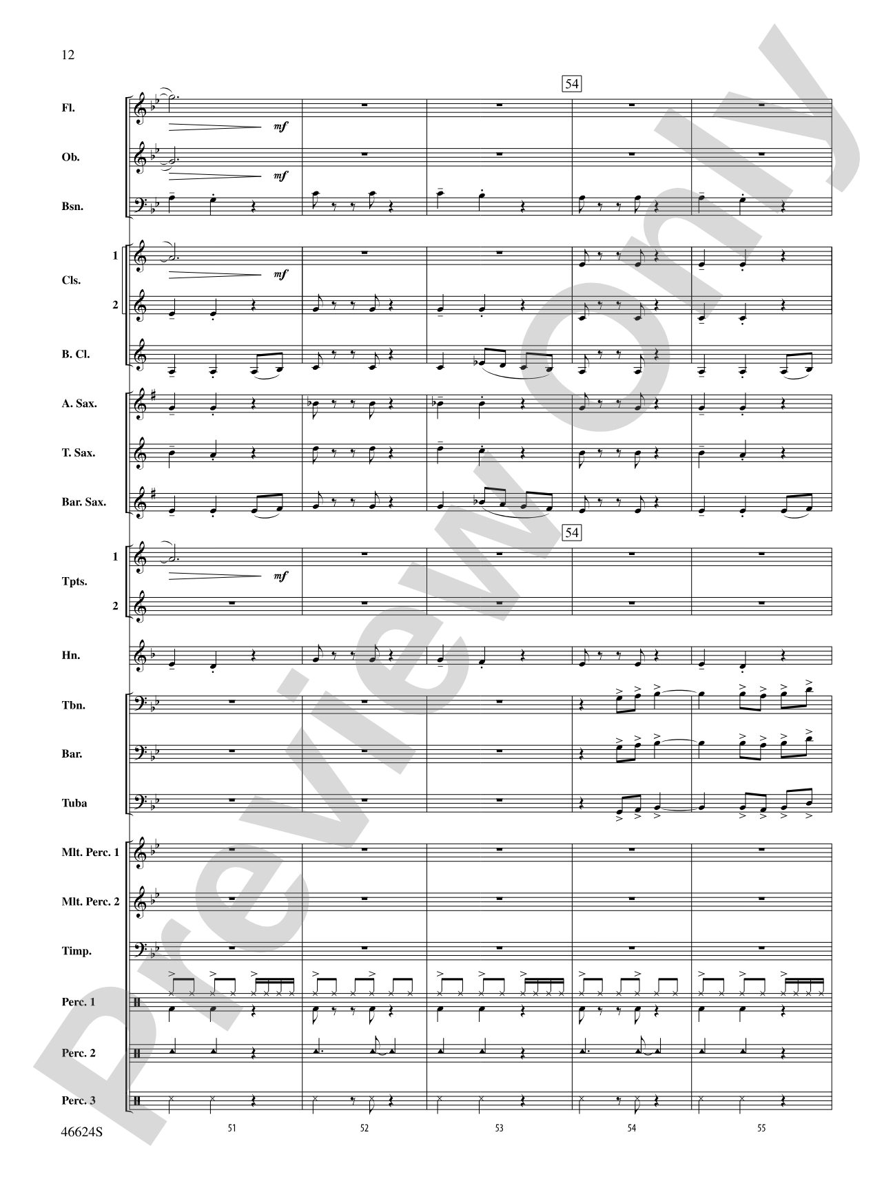 Escapade at Twilight: Concert Band Conductor Score & Parts