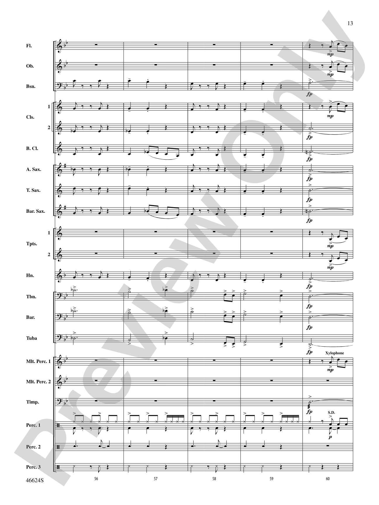 Escapade at Twilight: Concert Band Conductor Score & Parts