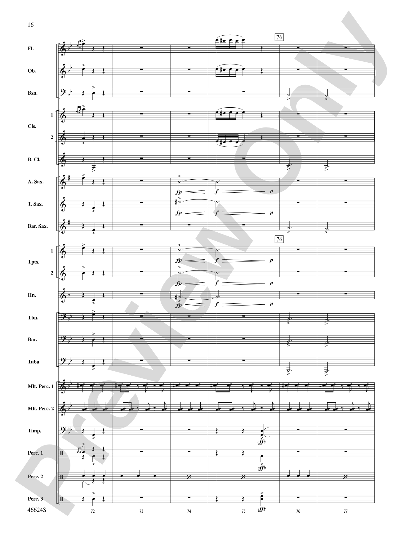 Escapade at Twilight: Concert Band Conductor Score & Parts