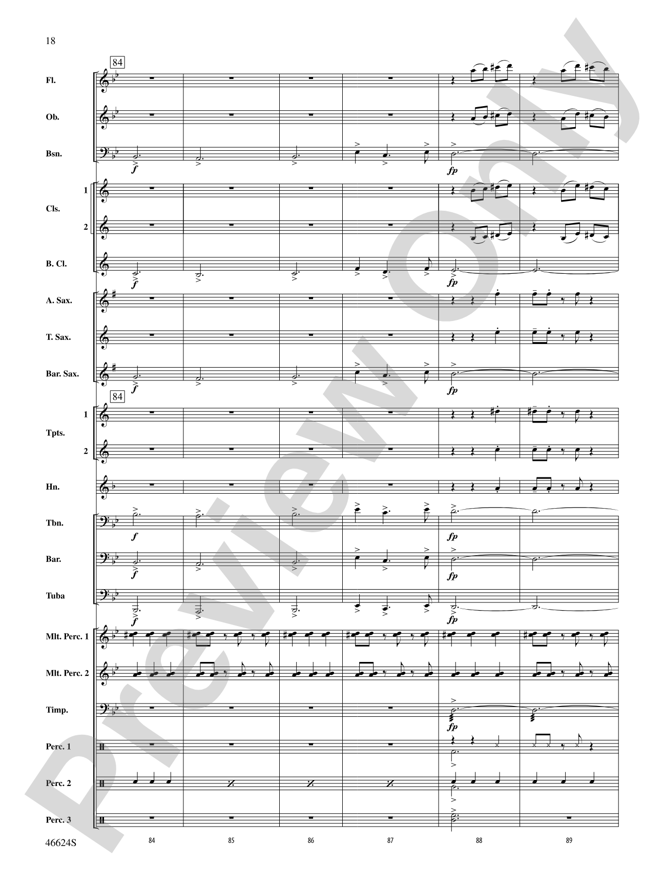 Escapade at Twilight: Concert Band Conductor Score & Parts