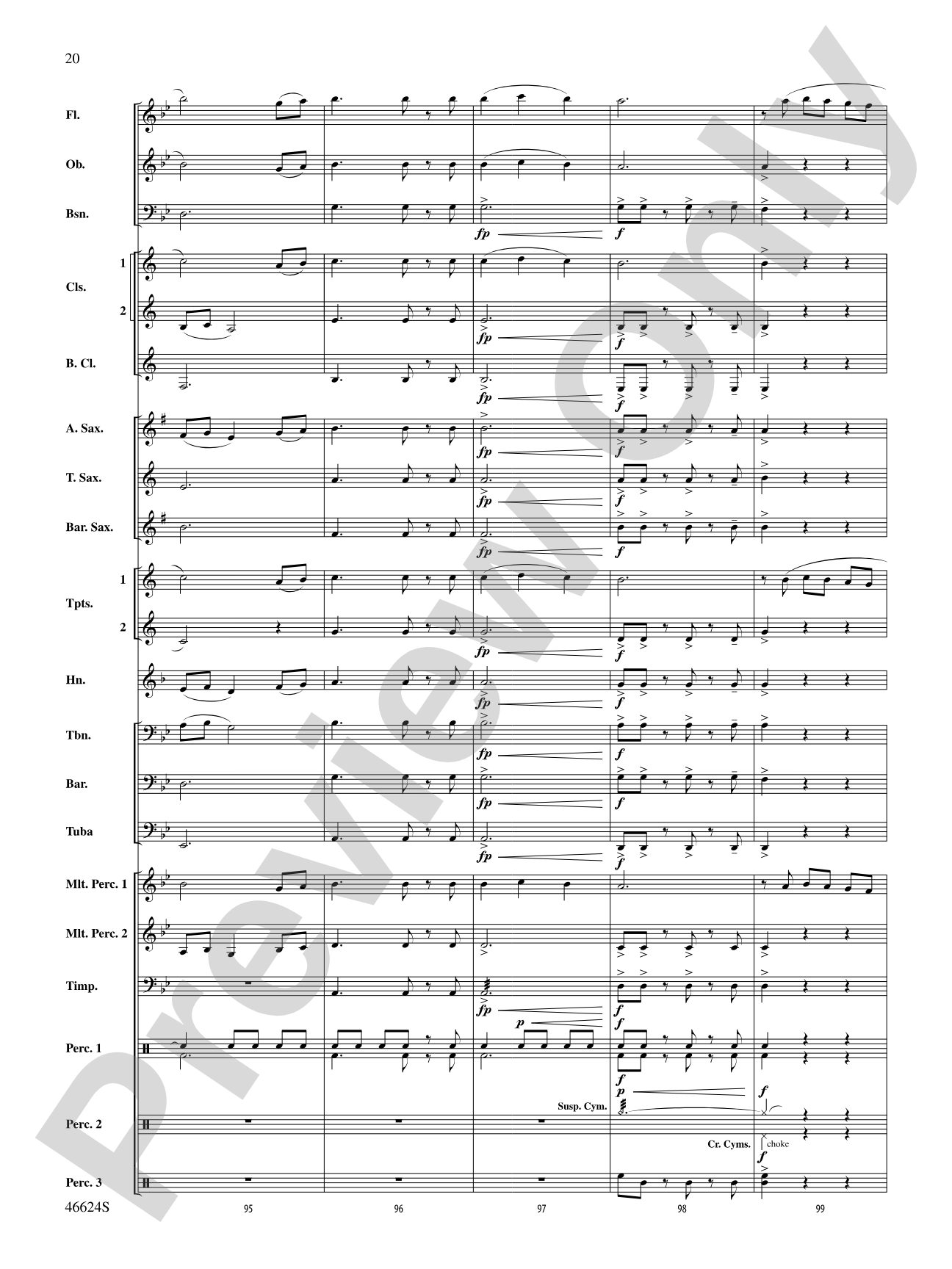 Escapade at Twilight: Concert Band Conductor Score & Parts