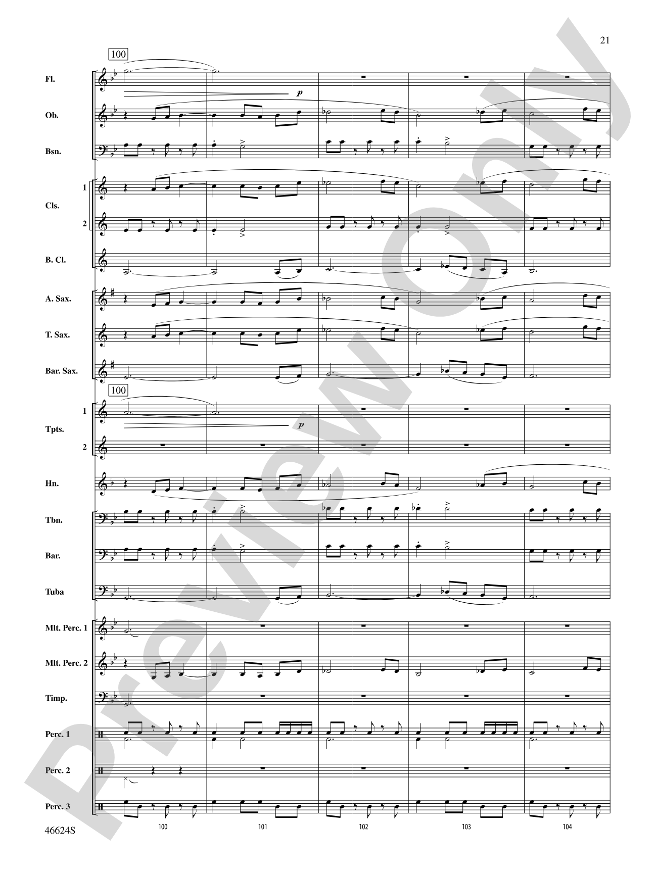 Escapade at Twilight: Concert Band Conductor Score & Parts