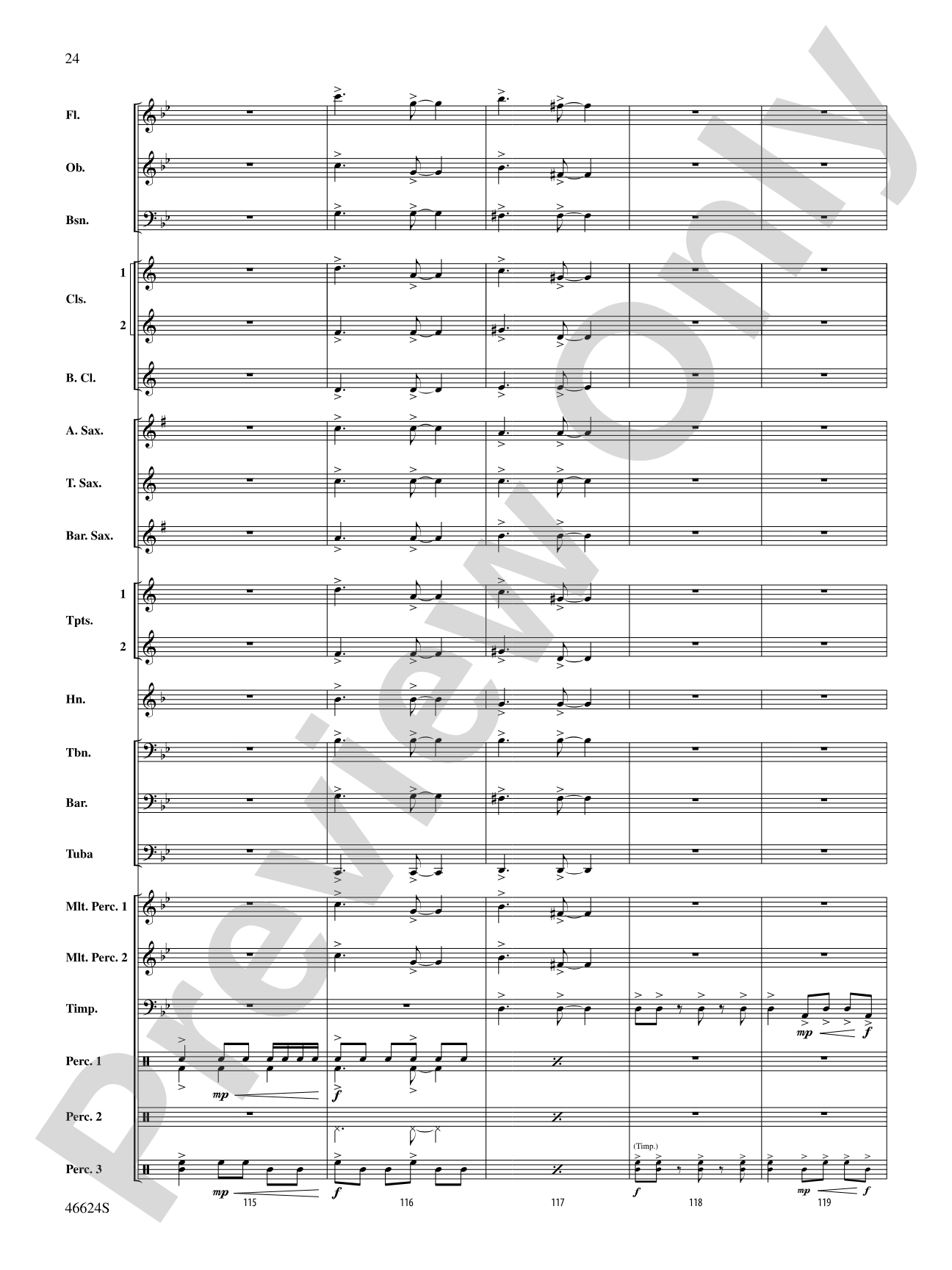 Escapade at Twilight: Concert Band Conductor Score & Parts
