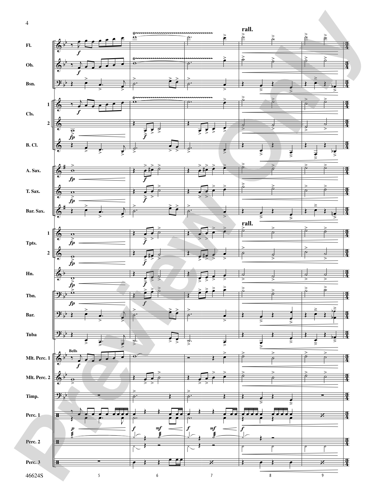 Escapade at Twilight: Concert Band Conductor Score & Parts