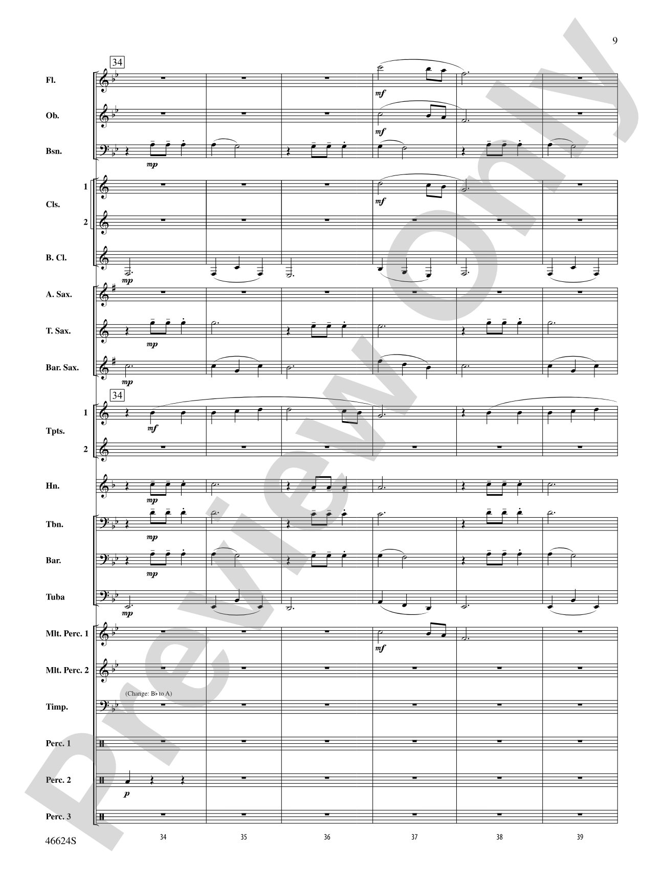 Escapade at Twilight: Concert Band Conductor Score & Parts