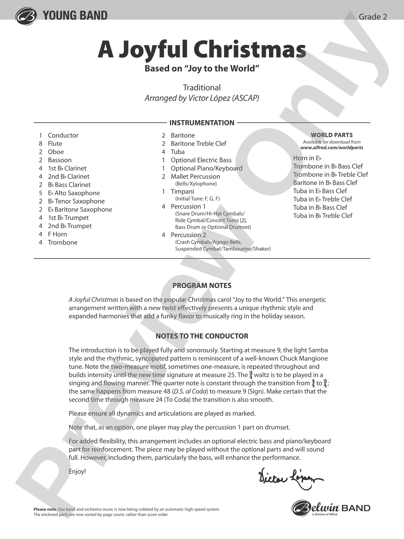 A Joyful Christmas: Concert Band Conductor Score & Parts