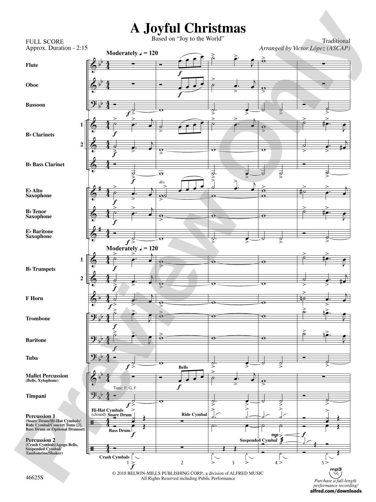 A Joyful Christmas: Concert Band Conductor Score & Parts