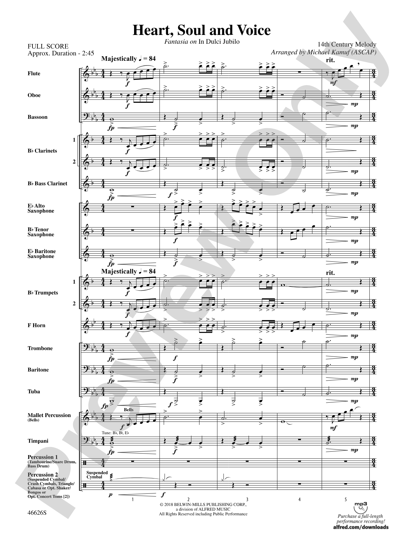 Heart, Soul, and Voice: Concert Band Conductor Score & Parts