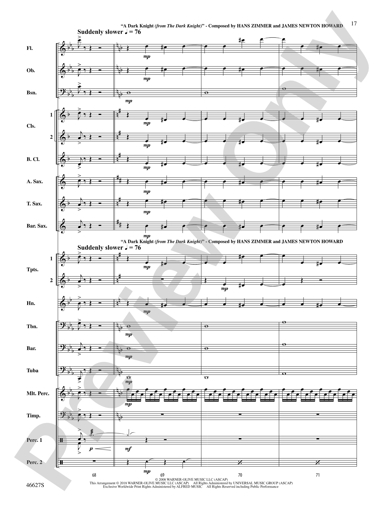 Batman Generations: Concert Band Conductor Score & Parts